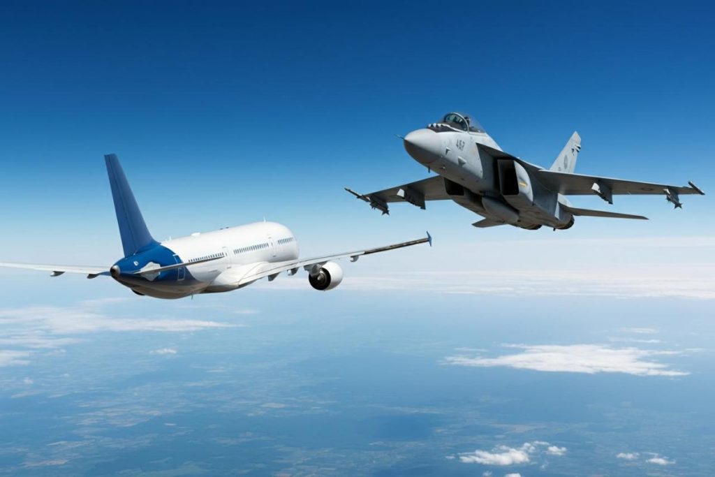 Aereo di linea e caccia sfiorano la collisione negli Usa: due feriti nel caos del cielo