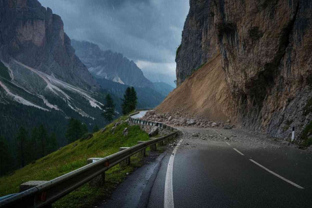 Frana sull'Alemagna: la strada per Cortina chiusa e inaccessibile