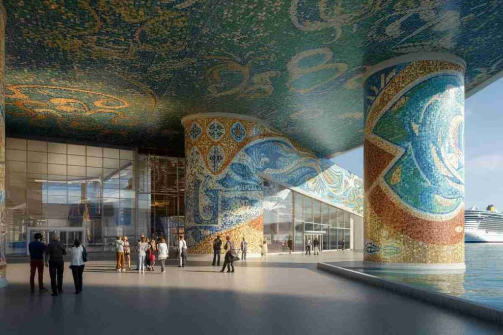 Il grande mosaico del nuovo Terminal Ravenna: quattro artisti, un'opera straordinaria