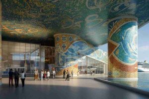 Il grande mosaico del nuovo Terminal Ravenna: quattro artisti, un'opera straordinaria
